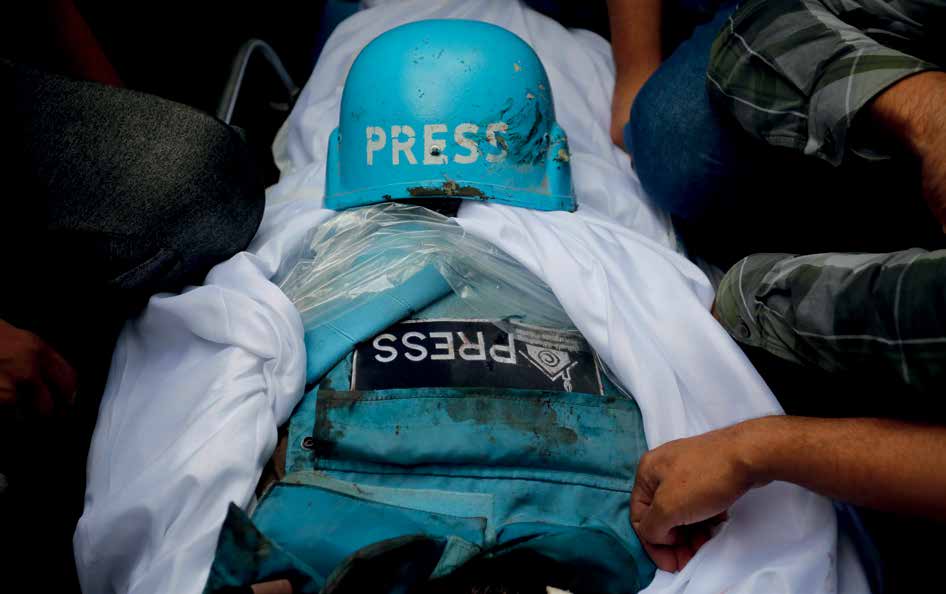 Journalists Saeed Al-Taweel and Mohammad Sobh were killed while documenting the targeting of a residential building by the Israeli army's warplanes in the Rimal area.