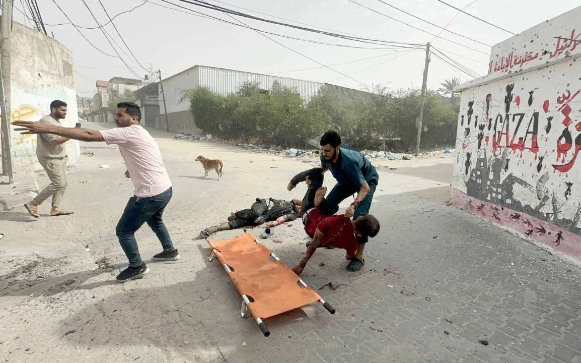 The Israeli military conducted an attack using a drone near the Kuwaiti Hospital in the city of Rafah, located in the southern Gaza Strip. Two Palestinian staff members from the hospital were killed in the attack.