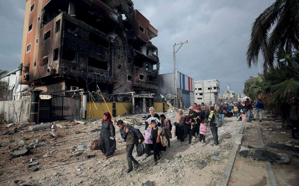 Gazans, facing intense attacks from the Israeli military, are migrating to secure areas.