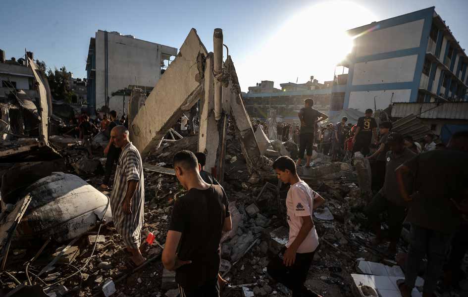 Israeli warplanes bombed a cemetery in the Jabalia Refugee Camp in northern Gaza Strip, where hundreds of Palestinians killed in previous attacks were collectively buried. Civil defense teams made intensive efforts to re-bury the bodies unearthed from underground due to the impact of the bombing. As the massacre has been ongoing for months.