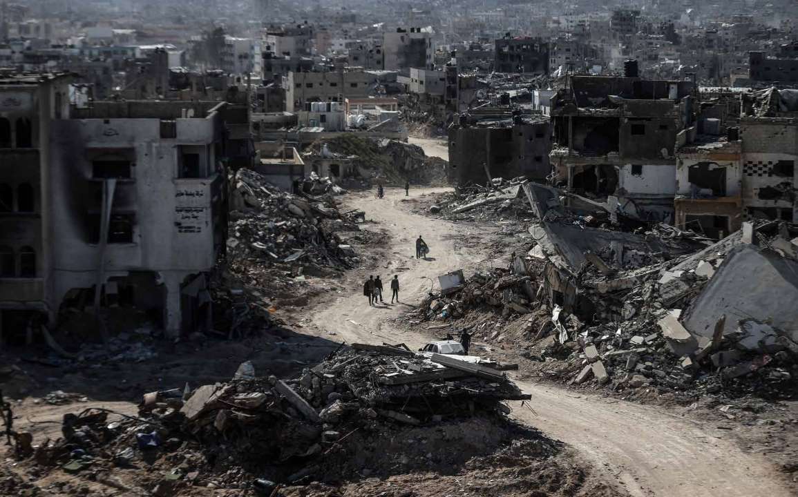 The heartbreaking sight of Khan Yunis, reduced to ruins after weeks of relentless attacks by the Israeli military.