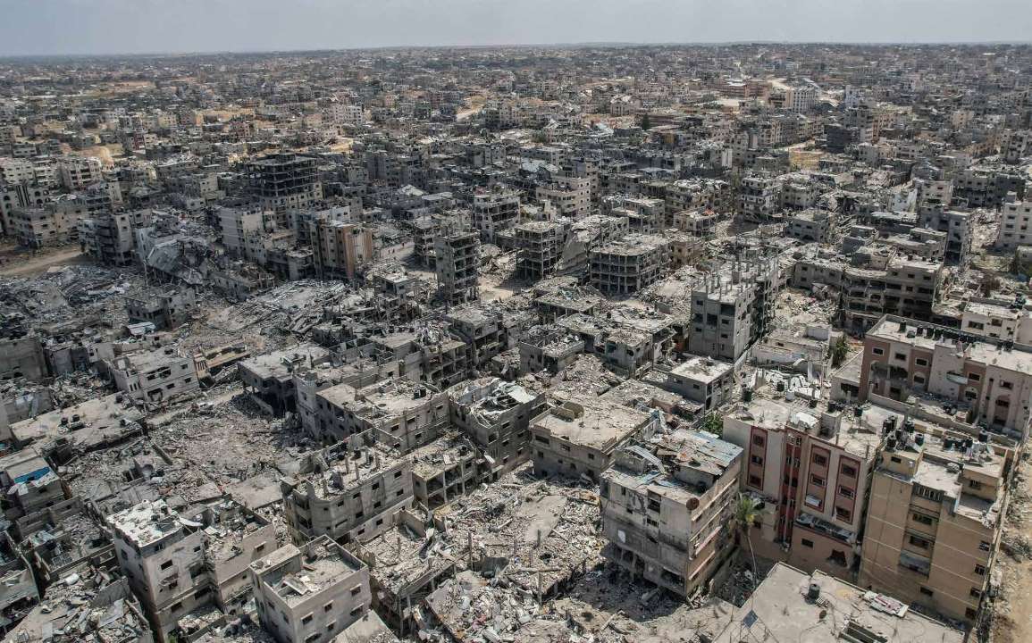 All that remains of Khan Yunis after weeks of Israeli bombardment is rubble.