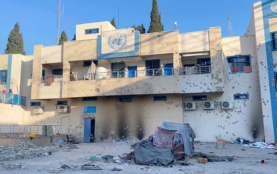 The Israeli army attacked the headquarters of UNRWA (United Nations Relief and Works Agency for Palestine Refugees) located on Universities Street in Gaza City. UNRWA provides vital assistance to millions of Palestinians.